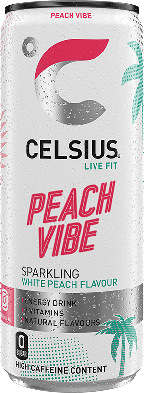 CELSIUS® PEACH VIBE™ Can Label