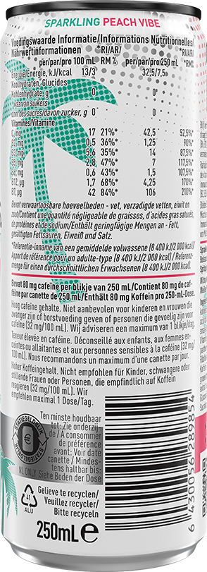 CELSIUS® PEACH VIBE™ – Product's Back Label